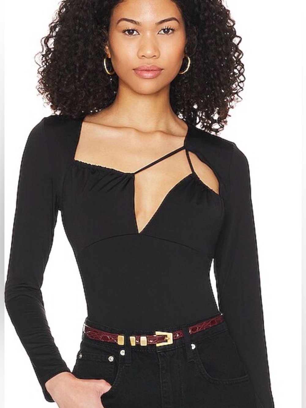 Astr Lauren Black Bodysuit
